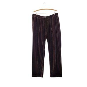 Tom Ford Straight Leg Brown Velour Track Lounge Pants Button Fly Mens 56/XL
